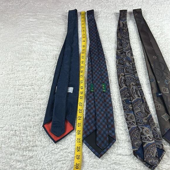 Lot of 4 neckties - bundle of blue and brown ties - vintage mixed lot - Picture 7 of 10